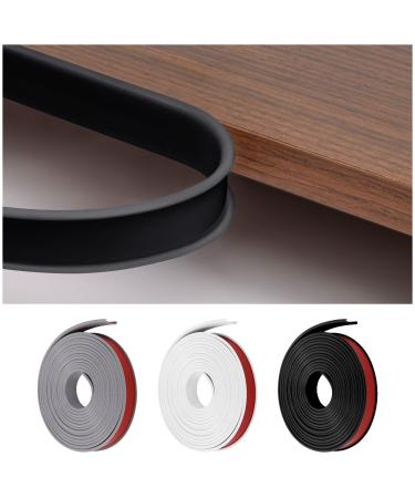 flintronic 5m*18mm U-Shape Flexible Furniture Edge Banding Baby Safty Baby Edge Protector Self Adhesive TPE Wood Edging Tape DIY Furniture Edge Trim for Table Cabinet Furniture Restoration Black 5m*18mm