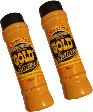 Gold Sauce Southern Caroline in spired GOLD sauce x2 500ml. Creamy dipping sauce with mustard and BBQ notes. Gold barbecue sauce