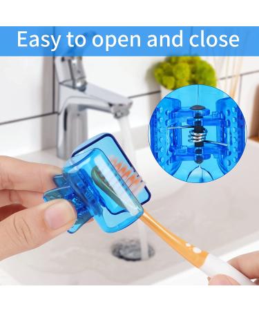 4 Pack Travel Toothbrush Head Covers - Portable Dental Brush Protectors for Home, Camping, and Travel - Blue, Yellow, Grey, Clear - Buy Online on GoSupps.com