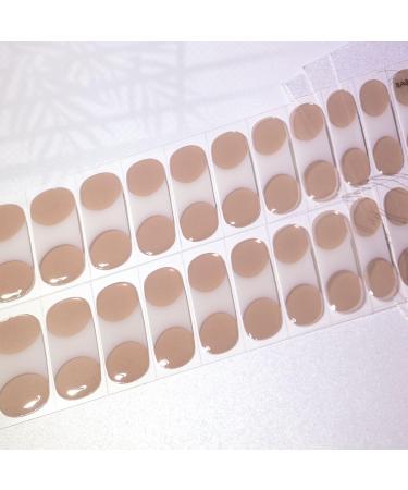 DMQ Semi Cured Nail Wraps 22 Stickers Soft Self-Adhesive Gel Nail Stickers Long Lasting Gel Nail Polish Strips French Tip Stickers French Manicure Stickers Set with Nail Art Tools