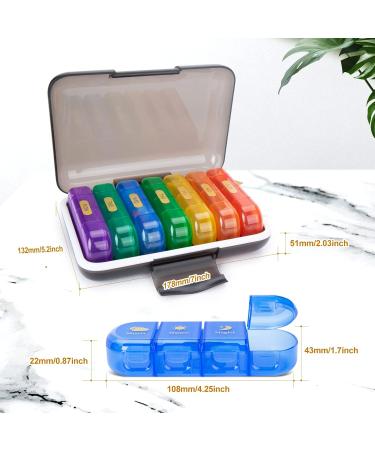 Buy MURRI&MURRDI Large 7-Day Pill Organizer Portable Moisture-Proof Case for Vitamins & Medications 28 Cells Multi-Colored Travel-Friendly Pill Box - Buy Online on GoSupps.com