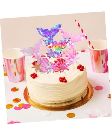 UPKOCH 18 Pcs Cake Decoration Seashell Decor Ocean Decorations Under The Sea Cupcake Topper Mermaid Cupcake Topper Under The Sea Cake Picks Toothpick Birthday Party Supplies Cloth Wedding - Buy Online on GoSupps.com