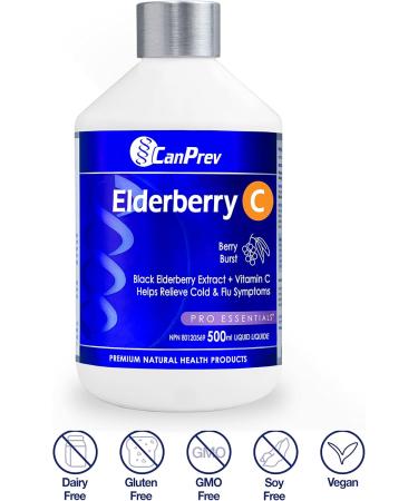 CanPrev Elderberry C | Black Elderberry Extract + Vitamin C | 500 ml Liquid - Buy Online on GoSupps.com
