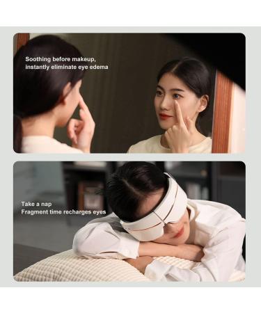 Eye Massage Device with Warm Compression & Vibration | Bluetooth Music & Fatigue Relief - Sleep Support (White) - Buy Online on GoSupps.com