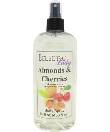 Almonds And Cherries Body Spray Body Mist for Women with Clean Light & Gentle Fragrance Long Lasting Perfume with Comforting Scent for Men & Women Cologne with Soft Subtle Aroma For Daily Use Regular Strength 16 Fluid Ounces