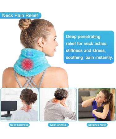 Relief Expert Hands-Free Neck Heating Pad - Microwavable Heated Neck Wrap for Pain Relief - Blue - Buy Online on GoSupps.com