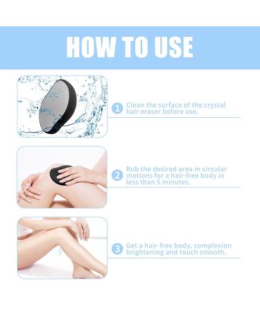 Crystal Hair Eraser - Painless Hair Removal Tool for Men and Women - Fast & Easy Exfoliation - Suitable for Arms, Legs, Back, Chest - Soft, Smooth, Silky Skin - Black - Buy Online on GoSupps.com