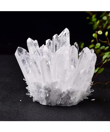 Natural Crystal Rough Nature Gemstones Drum Stones Natural Crystal Cluster Amethyst Rock Rehearsal Yellow Green Purple Quartz Stone raw Crystals Residential Culture (Color : Clear Quartz Size : 500 500-550g Clear Quartz