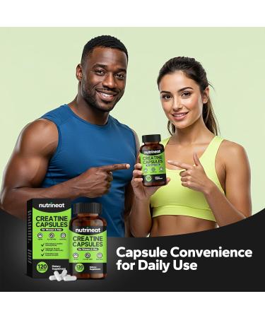 NutriNeat Creatine Capsules (120 Capsules) Creatine Monohydrate Capsule Creatine Supplements for Women & Men 1000 mg per Serving Workout Nutrition for Men and Women - Buy Online on GoSupps.com