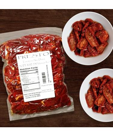 Super Red Sun-Dried Tomato Halves 5 lbs (80 oz) - Nutrient-Rich, Flavorful, Gluten-Free & Vegan - Vacuum Packed by Presto Sales - Buy Online on GoSupps.com