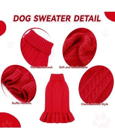 ALAGIRLS Classic Dog Sweater | Soft Knit Turtleneck | Warm Winter Pet Apparel | XS-XXL | Red - Buy Online on GoSupps.com