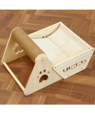 Yiotl Cat Hammock with Scratching Post - Elevated Sleeping Bed and Sisal Scratching Toy for Indoor Cats - Buy Online on GoSupps.com