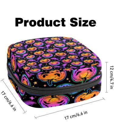 MUOOUM Menstrual Pad Zipper Bag - Stylish Halloween Pumpkin & Bat Design for Women & Girls - Perfect Tampon Collecting Bag - Buy Online on GoSupps.com