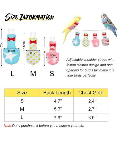 4 Pack Bird Diaper Flight Suit Liner for Parrots - Washable Reusable Waterproof Urine Wet Suit - Star Pattern Size S - Buy Online on GoSupps.com