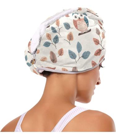 Leaf Owl Hair Towel 2 Pack - Super Absorbent Quick Dry Hair Turbans for Women & Girls | Perfect Hair Drying Solution - Buy Online on GoSupps.com