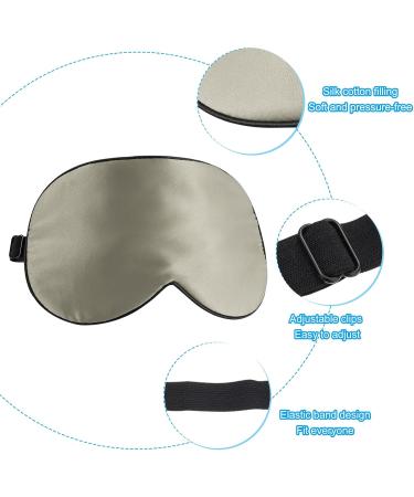 PATIKIL 100% Natural Silk Sleep Mask - Adjustable Cooling Blackout Eye Cover for Side Sleeping | Travel Essentials for Women & Men | Khaki - Buy Online on GoSupps.com