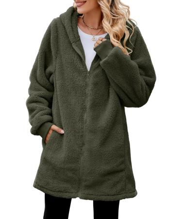 Hanxiulin Fleece Plush Jacket for Women | Warm Zipper Wool Jacket | Long Casual Winter Coat - Buy Online on GoSupps.com