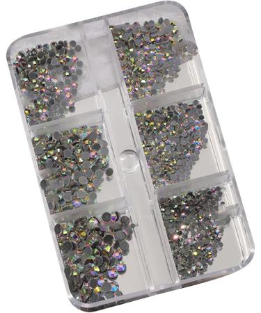 FEIlei 6 Grids Box Set Flat Back Rhinestones and Small Round Diamond Combination for DIY Nail Art Accessories Crystals - Buy Online on GoSupps.com
