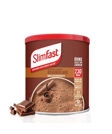 Slimfast milkshake powder chocolate I calorie-reduced diet shake with high protein content I diet powder for a weight-controlling diet I only 230 calories per protein-shake i 450 g chocolate single
