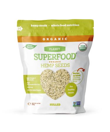 Planet Superfood Organic Hulled Hemp Seeds 175g - Vegan Omega 3 6 Protein Snack - Keto Gluten-free Single Bag - Buy Online on GoSupps.com