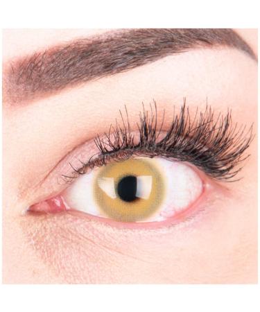 Very covering and natural brown contact lenses Silicone Comfort Novelry "Alice Brown" + container of Glamlens - 1 pair (2 pieces) - Dia 14.50 - Without strength 0.00 Dioptries