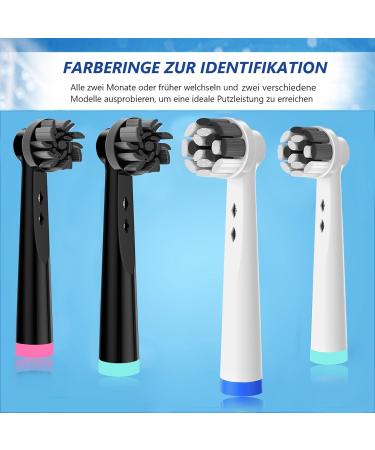 16 Replacement Brushes for Oral-B Electric Toothbrush - 8 White & 8 Black Compatible Heads for Precision Clean - Buy Online on GoSupps.com