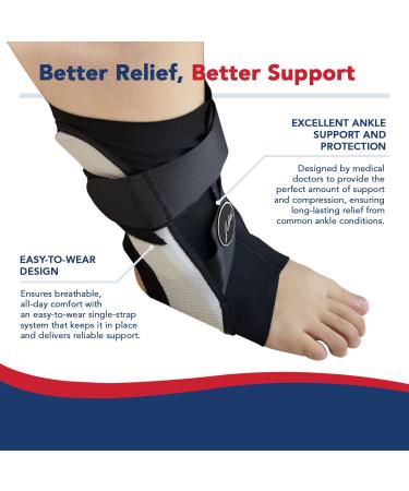 Doctor Developed Ankle Brace for Sprained Ankle Support - Men/Women - Large, Right - Buy Online on GoSupps.com