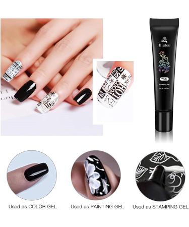 Nail Stamping Gel Polish 8 Colors Stamping Polish Red Black White Purple Blue Silver Soak Off Printed Gel UV Nail Polish Gel for Nail Stamp Plate Stamper DIY Nail Art Design - Buy Online on GoSupps.com