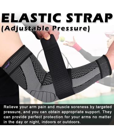 Beister Compression Elbow Bandage for Men & Women - 2 Pieces Velcro Fastener & Silicone Strip - Black M - Enhance Comfort & Support - Buy Online on GoSupps.com