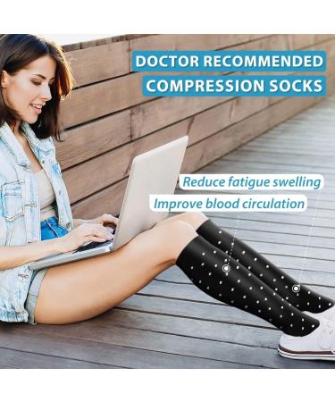 BLUEENJOY Copper Compression Socks (6 Pairs) for Men & Women - Best Support for Nurses, Running, Hiking, Recovery - Black/White/Gray - Small-Medium - Buy Online on GoSupps.com