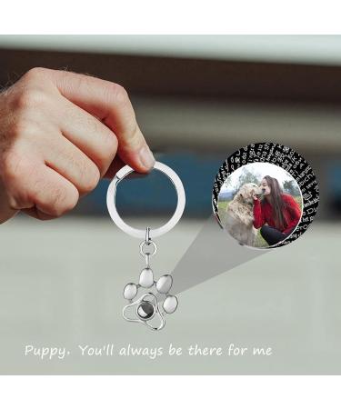 CSSTONE Dog Paw Photo Chain Necklace | 925 Sterling Silver I Love You Memory Jewelry Gift for Women | Custom Picture Keychain - Gold - Buy Online on GoSupps.com