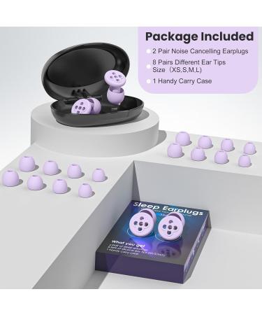 2 Pairs Reusable Noise Cancelling Ear Plugs for Sleeping - Soft Silicone Hearing Protection for Sleep Snoring Swimming & More | 33dB - Hh-purple - Buy Online on GoSupps.com