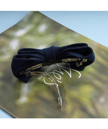 Andelaisi Vintage Bow Hair Barrettes Bow Hair Clips Winter Thick Hair Clip Barrette Retro Bowknot Hair Accessory for Women and Girls Headdress (Navy blue) Blue Navy - Buy Online on GoSupps.com