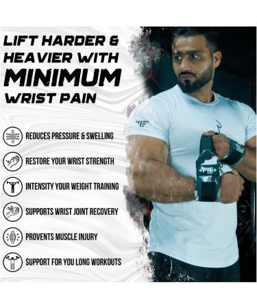 PNI Wrist Wraps for Weightlifting and Powerlifting - Heavy Duty 18 IN Gray Camo | Gym Accessories - Buy Online on GoSupps.com