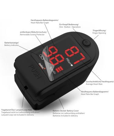 Buy Pulse Oximeter Pulox PO-100 Solo | Accurate SpO2 & Pulse Measurement - Black - Includes Batteries | Fast International Shipping - Buy Online on GoSupps.com