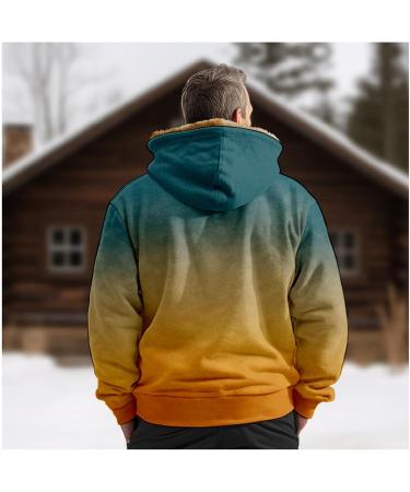 Shop Hanxiulin Oversized Fleece Jacket for Men | Plush Hoodie & Warm Bomber Coat | Winter Outerwear in XL Orange - Buy Online on GoSupps.com