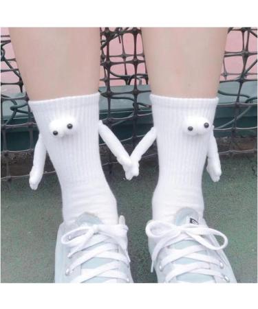 OYNAN Funny Magnetic Suction 3D Doll Couple Socks - Unisex Holding Hands - White+Black, One Size - Buy Online on GoSupps.com