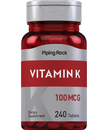 Piping Rock Vitamin K Supplement | 100 mcg | 240 Tablets | Non-GMO Gluten Free