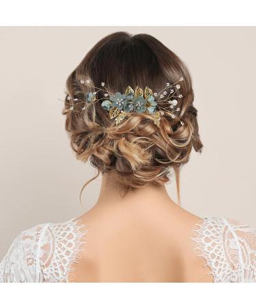 Minkissy Pearl Crystal Wedding Hair Comb - Green Bridal Hair Accessories - Buy Online on GoSupps.com