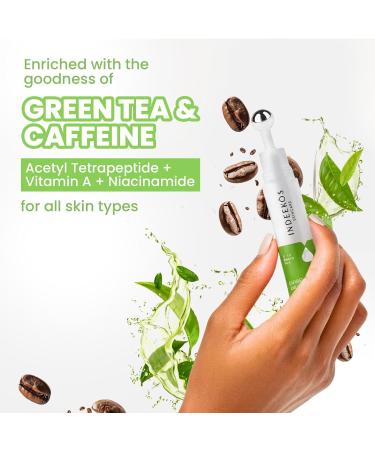 INDEEKOS Under Eye Gel Cream Reduces Dark Circles Puffiness Dryness Wrinkles and Fine Lines Glow Booster With Caffeine and Green Tea Ideal for Men and Women For All Skin Types-15gms Vegan - Buy Online on GoSupps.com