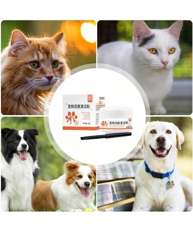 Pet Tear Stain Remover Mild 50g Dog Tear Stain Remover Powder with Brush Fast-Acting Pet Eye Cleaning Supplies for Home Pet Hospital - Buy Online on GoSupps.com