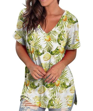 Women's V-Neck Short Sleeve T-Shirts - Casual & Elegant Blouses for Women - Multicolor - XX-Large - Buy Online on GoSupps.com