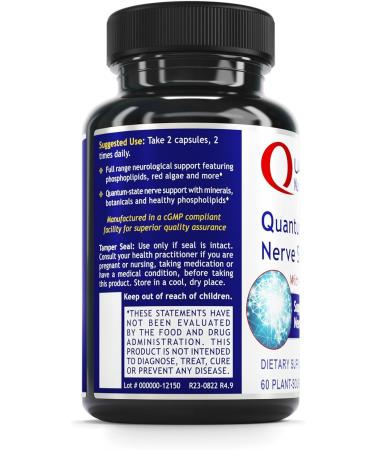 Quantum Nutrition Labs Nerve Support - Nerve Health Supplements Brain Supplements Nootropic with Rhodiola Rosea Brain & Nerve Health - 60 Vegetarian Capsules - Buy Online on GoSupps.com