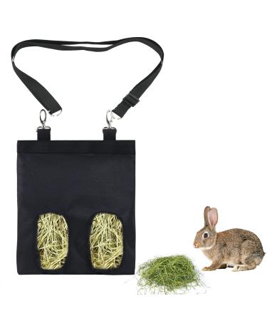 1 Pcs Rabbit Hay Feed Bag and 1 Pcs Adjustment Belt Rabbit Feeder Hamster Guinea Pig Hay Storage Bag Small Pet Hanging Food Feeding Bag(Black) - Buy Online on GoSupps.com