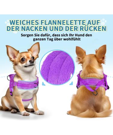Eyein No-Pull Dog Harness with Leash | Soft Padded Reflective & Adjustable for All Breeds | XXS Purple - Buy Online on GoSupps.com