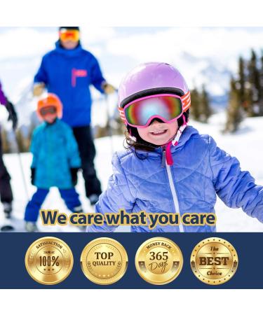 LOEO Kids Ski Goggle - Black with Red Silver Lens | Ski Goggles for Kids Youth Teens Boys and Girls 5-14 - Buy Online on GoSupps.com