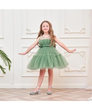 Miipat Baby Girl Tulle Princess Party Dress with Headband - Green (6-7 Years) - Buy Online on GoSupps.com
