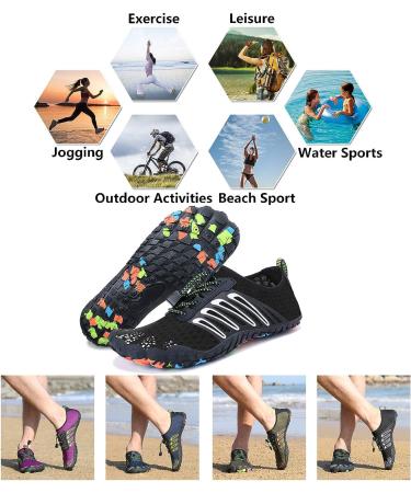 PENGCHENG Water Shoes Quick Dry Barefoot Athletic for Swim Diving Surf Yoga - Black - Buy Online on GoSupps.com