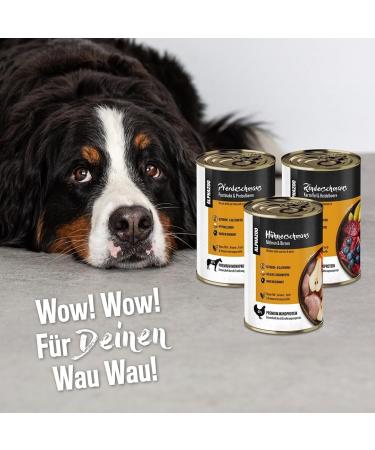 alphazoo Probierschmaus 6 x 400g Cans Wet Dog Food Grain Free Monoprotein Grain Free - Buy Online on GoSupps.com