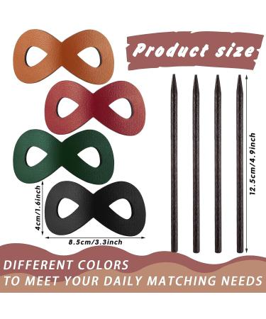 4 Pieces Leather Hair Barrette Set | 8 Shape Ponytail Clip Hair Accessories for Women | Mother's Day Gift - Cute Colors - Buy Online on GoSupps.com